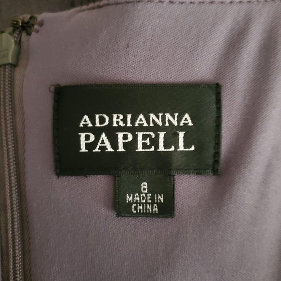 Adrianna Papell Women's Ruched Side Beaded Black Cocktail Sheath Dress Size 8 - Picture 11 of 13